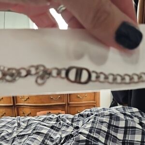 Elegant Silver Chain Necklace Fashion Designer Logo